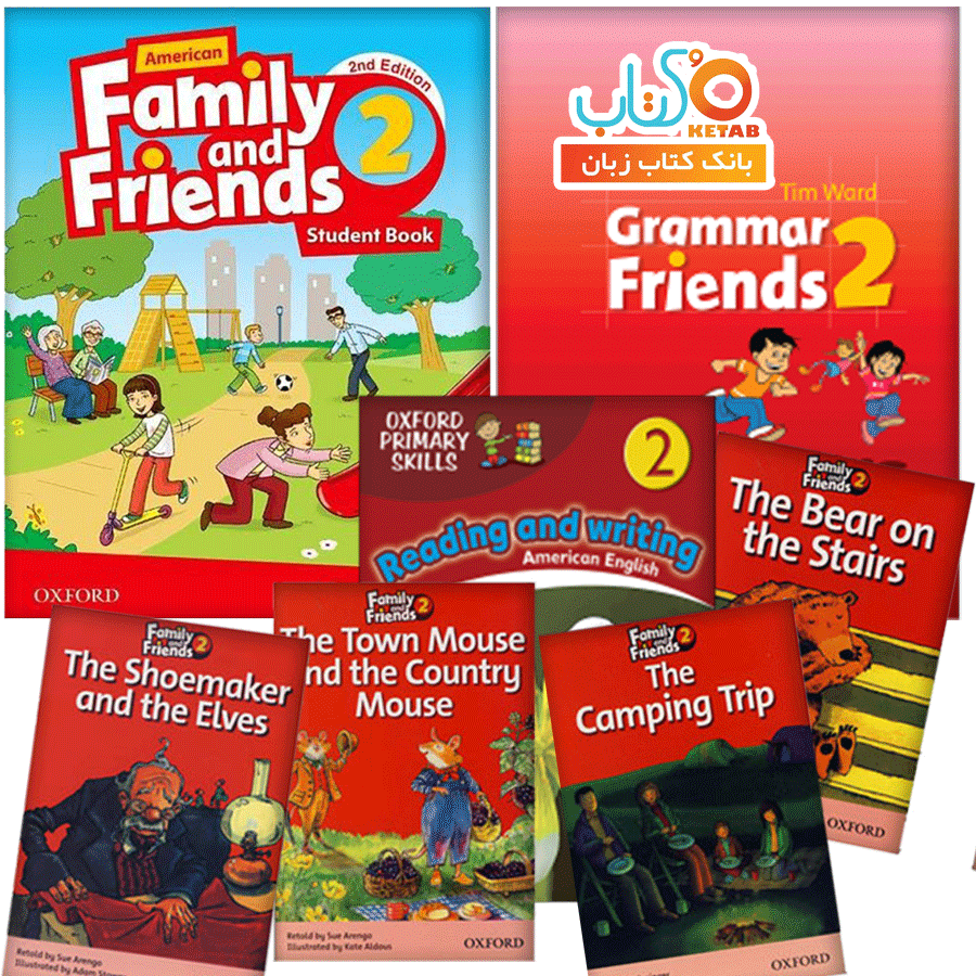 پک کامل کتاب زبان کودکان امریکن فمیلی اند فرندز 2 ویرایش دوم American Family and Friends 2 (2nd) پک کامل فمیلی