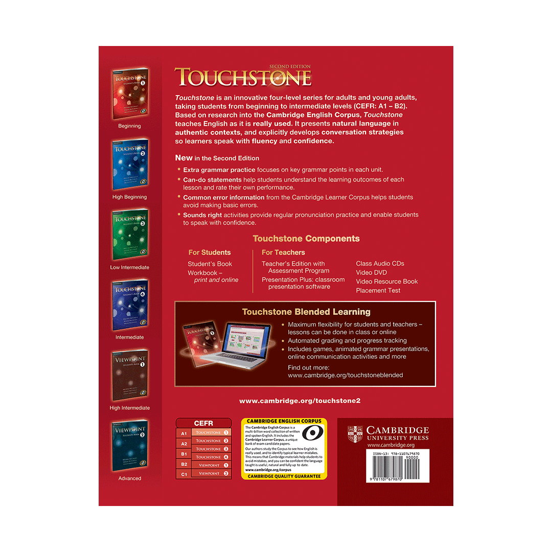 کتاب تاچستون 1 ویرایش دوم Touchstone 1 2nd (S+W)