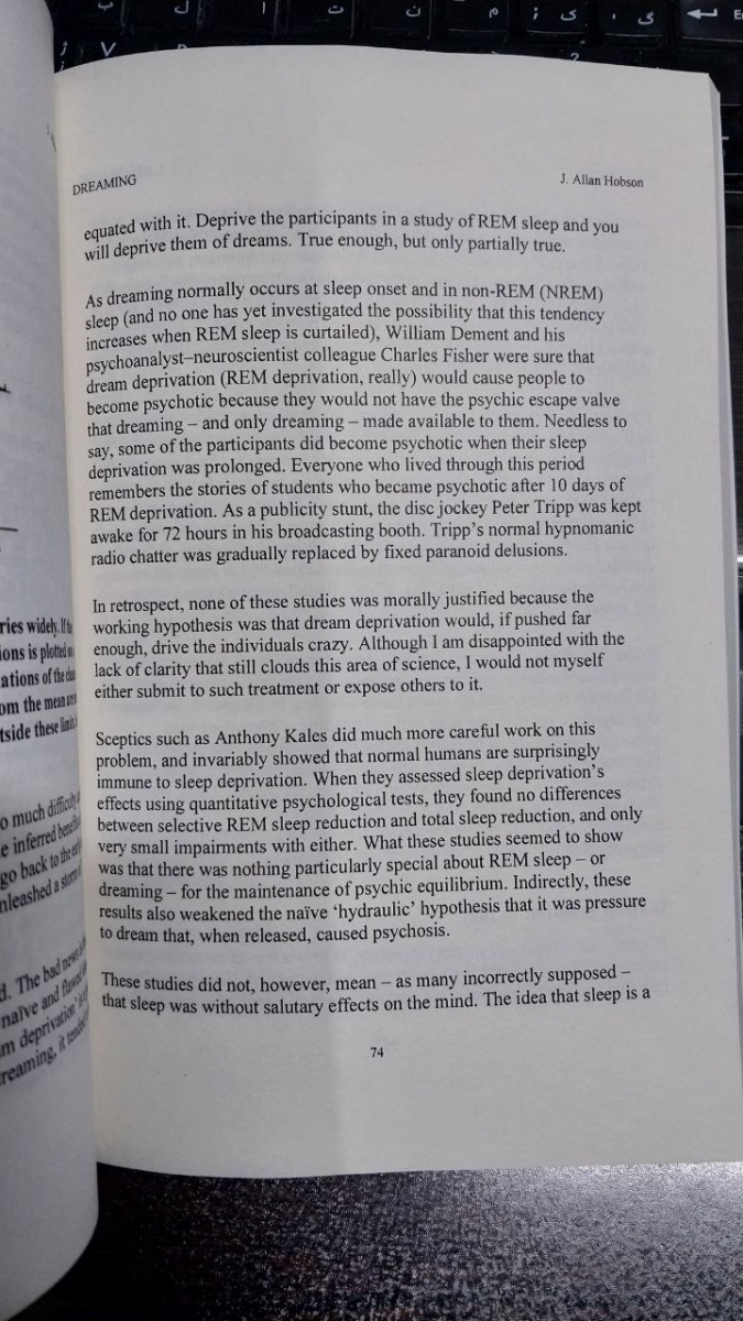 کتاب Dreaming a very short introduction By J.Allan Hobson