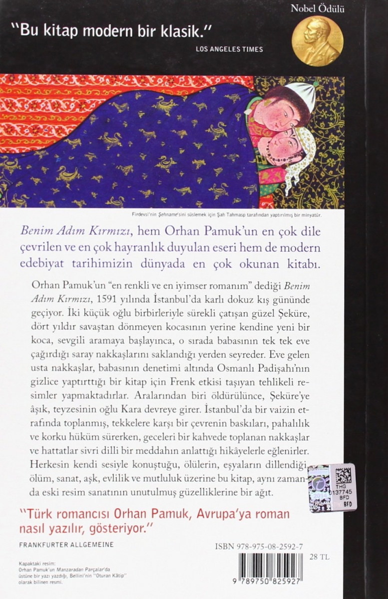 رمان ترکی استانبولی Benim Adim Kirmizi by Orhan Pamuk