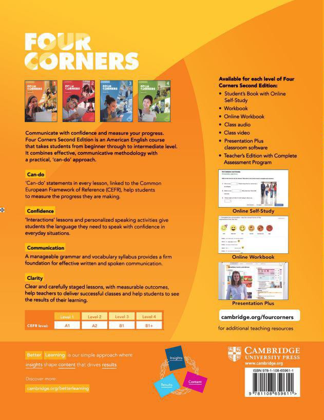 کتاب فور کرنرز 1 ویرایش دوم Four Corners 1 2nd Edition
