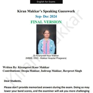 کتاب MAKKAR IELTS SPEAKING GUESSWORK SEP-DEC 2024